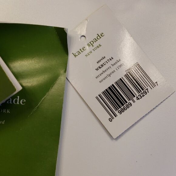 Kate SPADE STEVIE STRAWBERRY BANKE SHOULDER BAG, IVORY BAG WITH BLACK & TAN DOTS - Picture 14 of 16